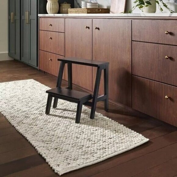 18" Wood Kitchen Step Stool Black - Hearth & Hand Magnolia, Target, New in Box - Picture 2 of 12